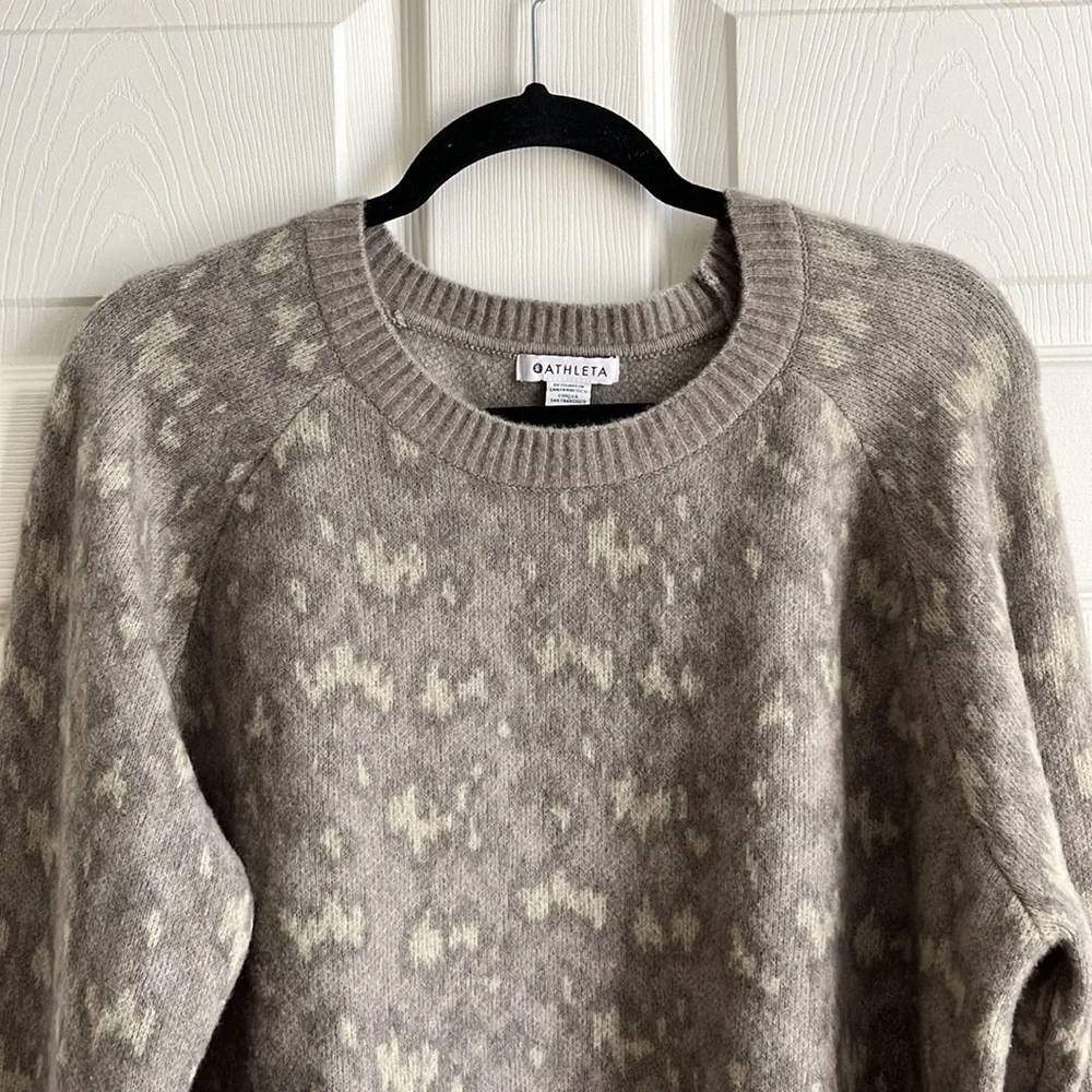 Athleta Hawthorn Textured Crew Sweater / Sahara Bluff Grey‎ / SZ XL